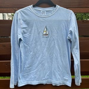 Life is Good Sailboat Long Sleeve T-Shirt